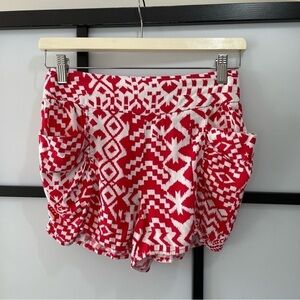 [s] Urban Behaviour Red & White Aztec Shorts (Fitted Short)